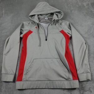 Nike Sweater Womens Large Gray 1/4 Zip Pockets Long Sleeve Pullover Therma‎ Fit